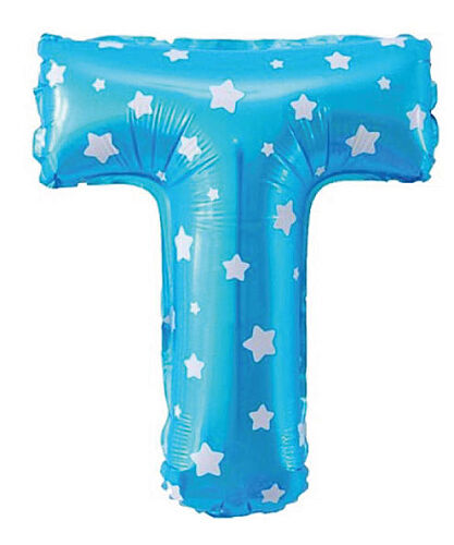 Folyo Balon 40 cm Harf Yıldızlı Mavi - T - 