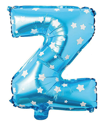 Folyo Balon 40 cm Harf Yıldızlı Mavi - Z - 