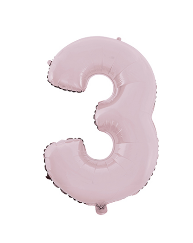 Folyo Balon 66 Cm Pembe Rakam 3 - 1