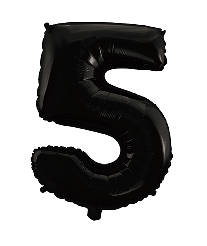 Folyo Balon 66 Cm Siyah Rakam 5 - 1