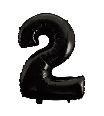 Folyo Balon 66 Cm Siyah Rakam 2 - 1