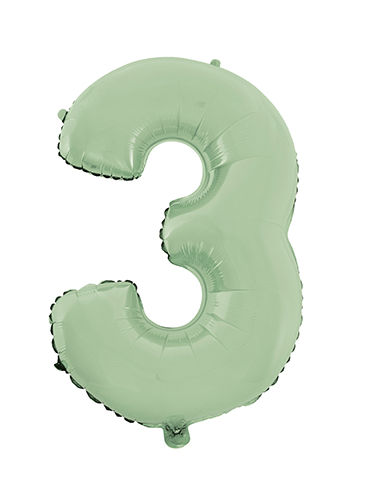 Folyo Balon 66 Cm Yeşil Rakam 3 - 1