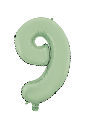 Folyo Balon 66 Cm Yeşil Rakam 9 - 1