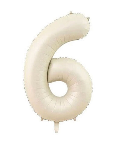 Folyo Balon 82 Cm (32'') Krem Rakam 6 - 