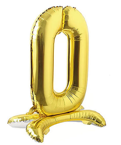 Folyo Balon Ayaklı 70 cm Gold Rakam 0 - 