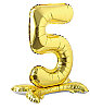 Folyo Balon Ayaklı 70 cm Gold Rakam 5 - 1