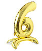 Folyo Balon Ayaklı 70 cm Gold Rakam 6 - 1