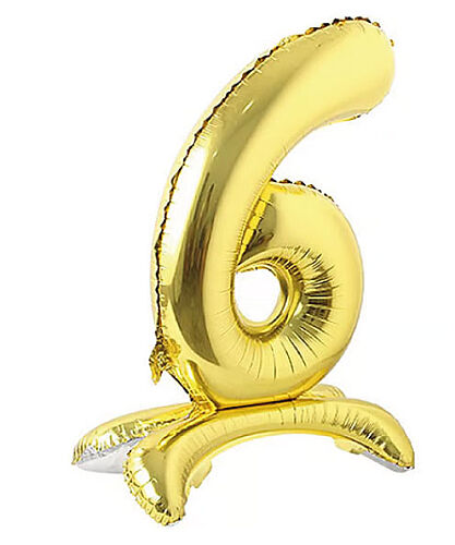 Folyo Balon Ayaklı 70 cm Gold Rakam 6 - 