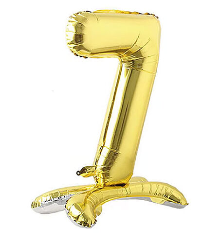 Folyo Balon Ayaklı 70 cm Gold Rakam 7 - 