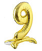 Folyo Balon Ayaklı 70 cm Gold Rakam 9 - 1