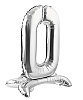 Folyo Balon Ayaklı 70 cm Gümüş Rakam 0 - 1