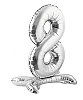 Folyo Balon Ayaklı 70 cm Gümüş Rakam 8 - 1
