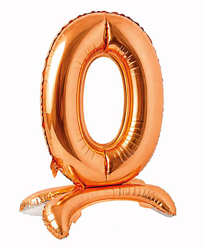 Folyo Balon Ayaklı 70 cm Rose Gold Rakam 0 - 