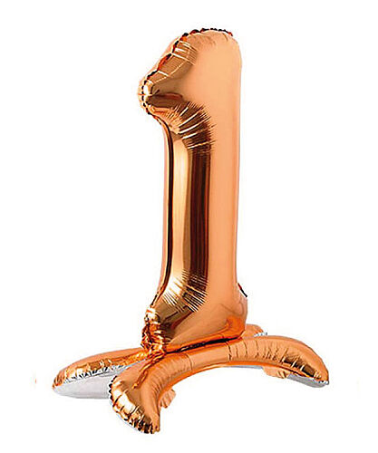 Folyo Balon Ayaklı 70 cm Rose Gold Rakam 1 - 