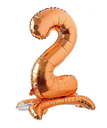 Folyo Balon Ayaklı 70 cm Rose Gold Rakam 2 - 