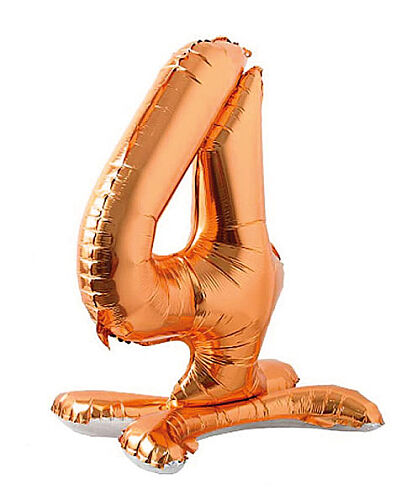 Folyo Balon Ayaklı 70 cm Rose Gold Rakam 4 - 