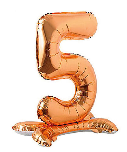 Folyo Balon Ayaklı 70 cm Rose Gold Rakam 5 - 