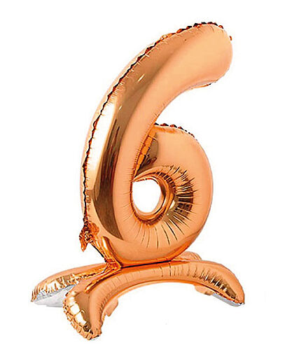 Folyo Balon Ayaklı 70 cm Rose Gold Rakam 6 - 