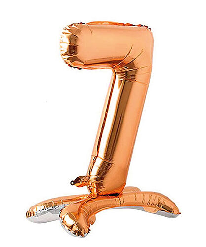 Folyo Balon Ayaklı 70 cm Rose Gold Rakam 7 - 
