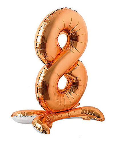 Folyo Balon Ayaklı 70 cm Rose Gold Rakam 8 - 