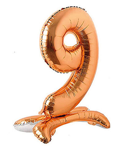 Folyo Balon Ayaklı 70 cm Rose Gold Rakam 9 - 