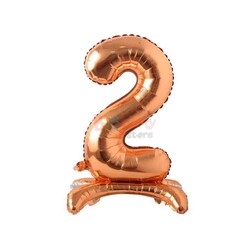 Folyo Balon Ayaklı 70 cm Rose Gold Rakam - 3