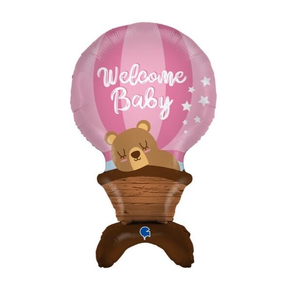 Folyo Balon Ayaklı Welcome Baby Pembe - 