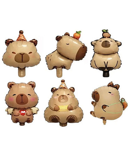 Folyo Balon 6'lı Set 14 inç Capybara - 