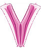 Folyo Balon Grabo 100 Cm Pembe Harf V - 1