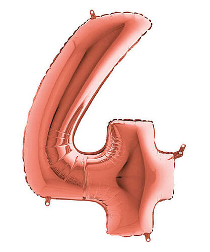 Folyo Balon Grabo 100 Cm Rose Gold Rakam 4 - 