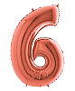 Folyo Balon Grabo 100 Cm Rose Gold Rakam 6 - 1