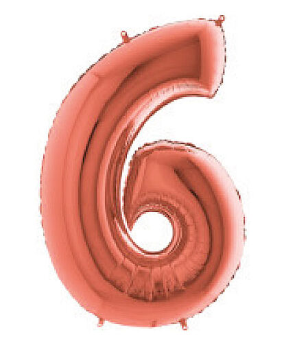 Folyo Balon Grabo 100 Cm Rose Gold Rakam 6 - 