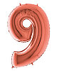 Folyo Balon Grabo 100 Cm Rose Gold Rakam 9 - 1