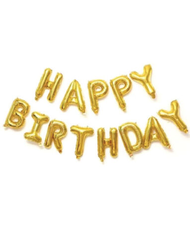 Folyo Balon Happy Birthday Altın Set 40 Cm - 1