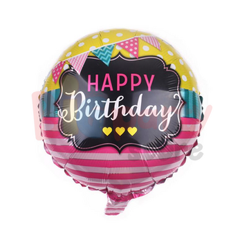  - Folyo Balon Happy Birthday Flama Temalı 18 inch
