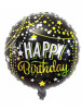 Folyo Balon Yuvarlak Happy Birthday Gold Yıldızlı 18 inch - 1