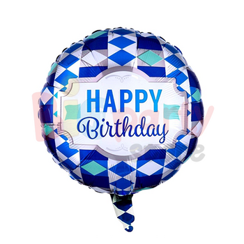  - Folyo Balon Happy Birthday Mavi Yazılı 18 inch