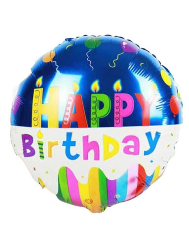 Folyo Balon Yuvarlak Happy Birthday Renkli 18 inch - 