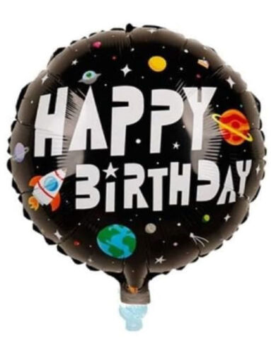 Folyo Balon Yuvarlak Happy Birthday Uzay Temalı 18 inç - 