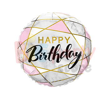  - Folyo Balon Happy Birthday Gümüş 18 inch