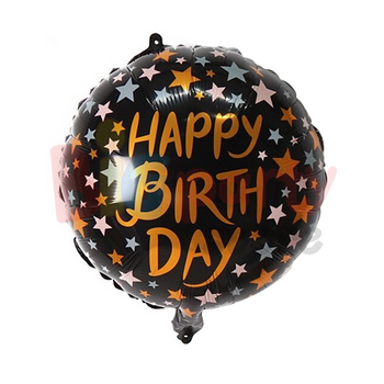  - Folyo Balon Happy Birthday Yıldız Temalı 18 inch
