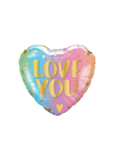 Folyo Balon Kalp Love You Baskılı (18inç) - 