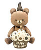 Folyo Balon Karamel Kalpli Oturan Ayı 51x54.5 Cm - 1