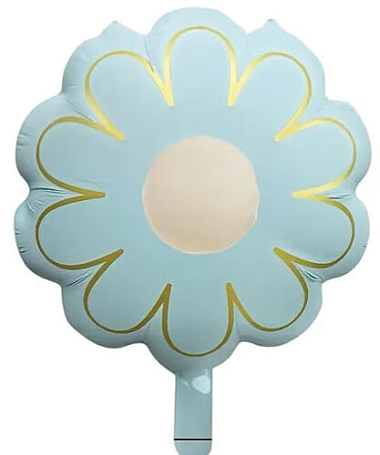 Folyo Balon Mavi Çiçek 52-42 cm - 