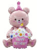 Folyo Balon Oturan Ayı Cupcakeli Pembe 92x73 Cm - 1