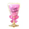 Folyo Balon Pembe Happy Birthday Bardak - 1