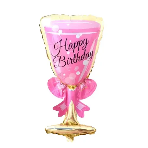 Folyo Balon Pembe Happy Birthday Bardak - 1
