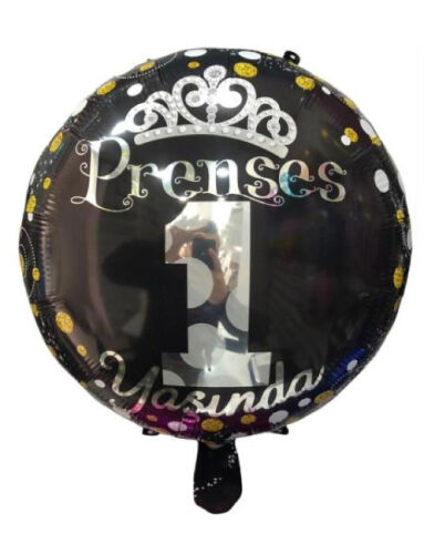 Folyo Balon Yuvarlak Prenses 1 Yaşında 18 inç - 