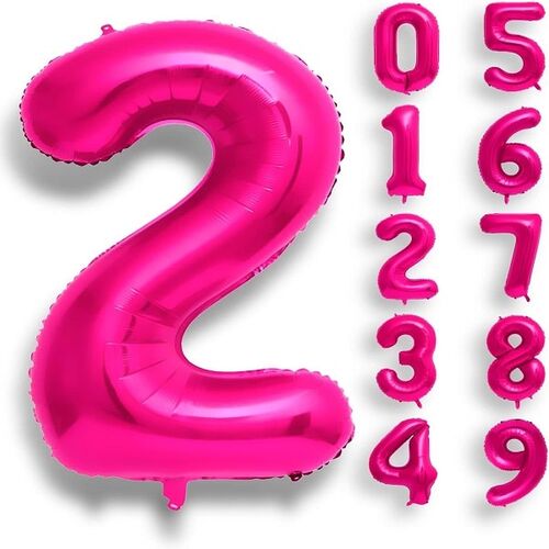Folyo Balon Rakam 82 Cm Fuşya
