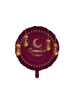 Folyo Balon Ramazan Bordo Yuvarlak Desenli (18inç) 45 Cm - 1